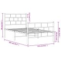 METALOWA RAMA ŁÓŻKA Z WEZGŁOWIEM I ZANÓŻKIEM BIAŁA 107X203CM
