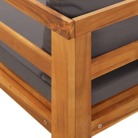 LEŻAK OGRODOWY Z PODŁOKIETNIKIEM CIEMNOSZARY DREWNO AKACJOWE