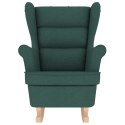 FOTEL BUJANY CIEMNOZIELONY 74X90X102CM TAPICEROWANY TKANINĄ