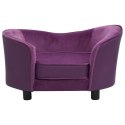 VidaXL Sofa dla psa, burgundowa, 69x49x40 cm, plusz i sztuczna skóra