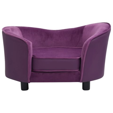 VidaXL Sofa dla psa, burgundowa, 69x49x40 cm, plusz i sztuczna skóra