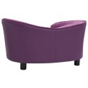 VidaXL Sofa dla psa, burgundowa, 69x49x40 cm, plusz i sztuczna skóra