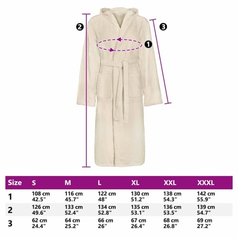 VidaXL Szlafrok Kremowy xxxl bawełna