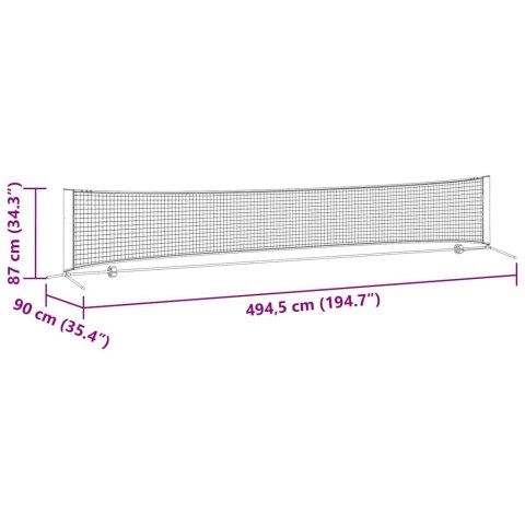 SIATKA TENISOWA CZARNO-CZERWONY 494.5X 90X 87CM POLIESTER