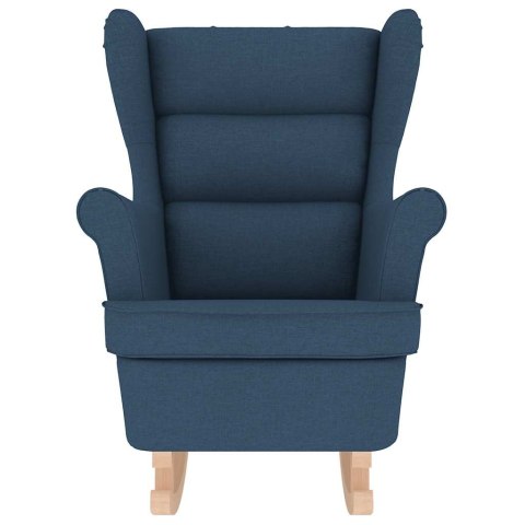 FOTEL BUJANY NIEBIESKI 74X90X102CM TAPICEROWANY TKANINĄ