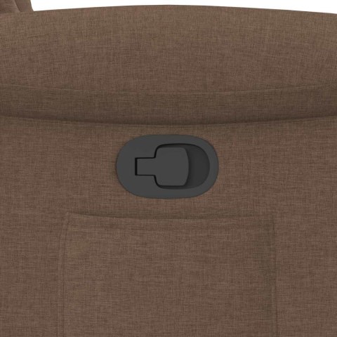 FOTEL ROZKŁADANY BRĄZOWY OBITY TKANINĄ