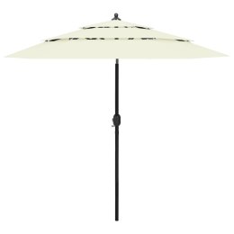 3-POZIOMOWY PARASOL NA ALUMINIOWYM SŁUPKU PIASKOWY 2,5 M