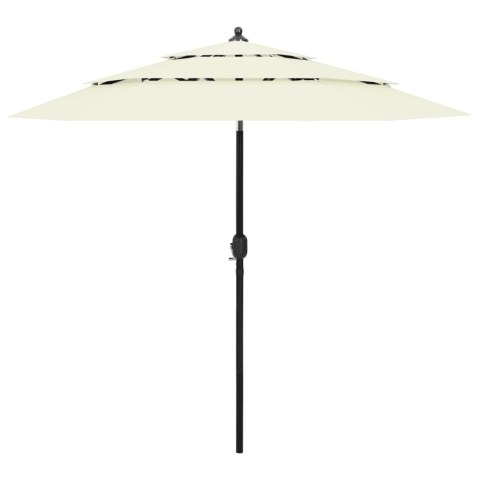 3-POZIOMOWY PARASOL NA ALUMINIOWYM SŁUPKU PIASKOWY 2,5M