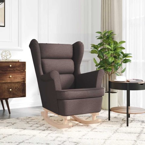 FOTEL BUJANY CIEMNOBRĄZOWY 74X90X102CM TAPICEROWANY TKANINĄ