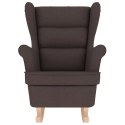 FOTEL BUJANY CIEMNOBRĄZOWY 74X90X102CM TAPICEROWANY TKANINĄ