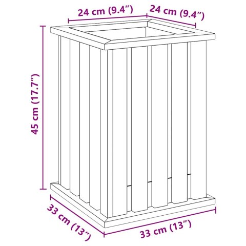 DONICA OGRODOWA Z WKŁADKĄ 33X33X45CM DREWNO IMPREGNOWANE SOSNOWE