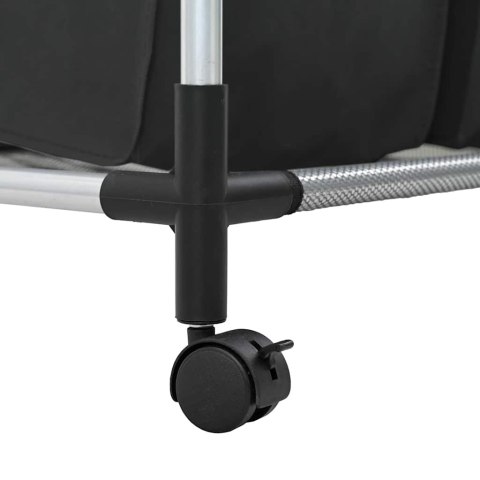 SORTOWNIK NA PRANIE Z 3 POJEMNIKAMI CZARNY STALOWY