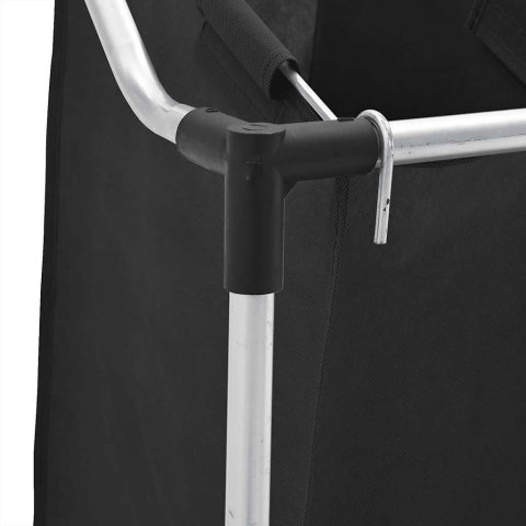 SORTOWNIK NA PRANIE Z 3 POJEMNIKAMI CZARNY STALOWY