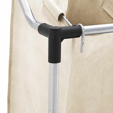 SORTOWNIK NA PRANIE Z 4 POJEMNIKAMI KREMOWY STALOWY