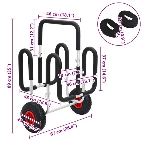 WÓZEK NA SUP NA 2 DESKI SURFINGOWE 90KG ALUMINIOWY