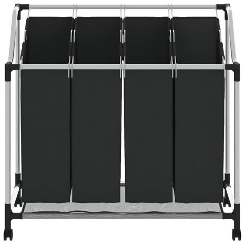 SORTOWNIK NA PRANIE Z 4 POJEMNIKAMI CZARNO-SZARY