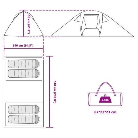 NAMIOT Z DACHEM INNY NIEBIESKI I CZARNY 510X240X156CM POLIESTER