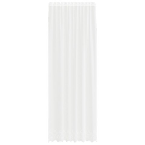 FIRANKA KORONKOWA Z ZASŁONAMI KWIATOWY BIAŁY 150X 260CM POLIESTER