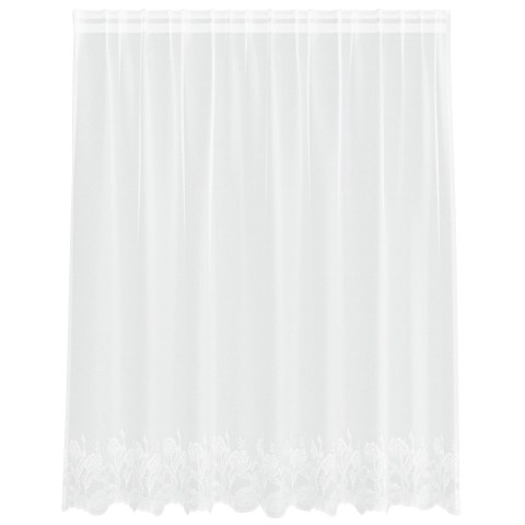 FIRANKA KORONKOWA Z ZASŁONAMI KWIATOWY BIAŁY 200X 160CM POLIESTER