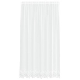 FIRANKA KORONKOWA Z ZASŁONAMI KWIATOWY BIAŁY 200X 245CM POLIESTER