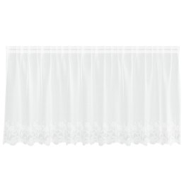 FIRANKA KORONKOWA Z ZASŁONAMI KWIATOWY BIAŁY 300X 120CM POLIESTER