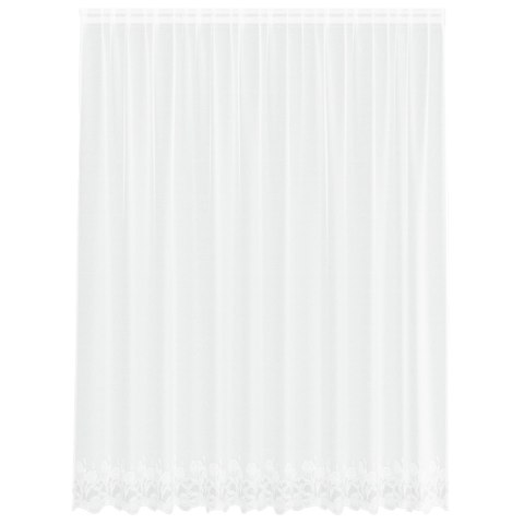 FIRANKA KORONKOWA Z ZASŁONAMI KWIATOWY BIAŁY 300X 200CM POLIESTER