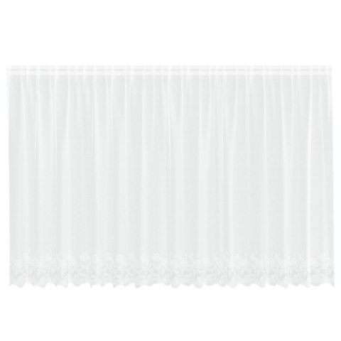 FIRANKA KORONKOWA Z ZASŁONAMI KWIATOWY BIAŁY 400X 140CM POLIESTER