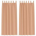 ZASŁONY ZACIEMNIAJĄCE 2 PCS JASNOBRĄZOWY 225X 140CM POLIESTER