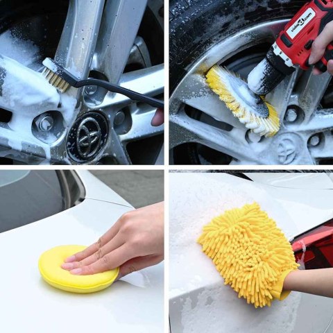 ZESTAW SZCZOTEK DO CZYSZCZENIA SAMOCHODU 19 SZT. 19 PCS