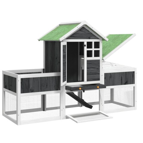 KLATKA DLA KRÓLIKÓW SZARA 170X63X113CM DREWNO SOSNOWE