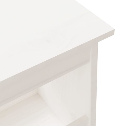 ŁAWKA DO PRZEDPOKOJU BIAŁA 160X28X45CM LITE DREWNO SOSNOWE