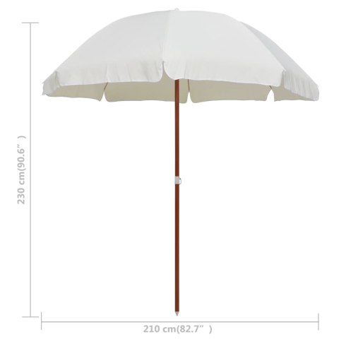 PARASOL OGRODOWY NA STALOWYM SŁUPKU 240CM PIASKOWY