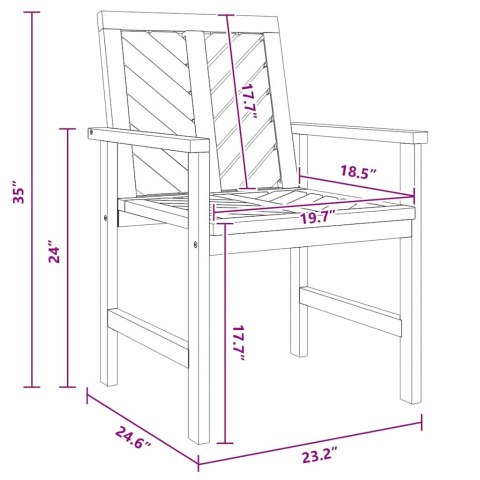 5-CZĘŚCIOWY ZESTAW DO JADALNI W OGRODZIE Z LITEGO DREWNA AKACJOWEGO