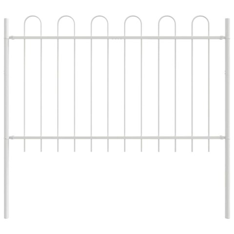 BIAŁE OGRODOWE OGRODZENIE Z ŁUKOWYM SZCZYTEM 5.1X1M WYKONANE ZE STALI