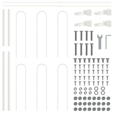 BIAŁE OGRODOWE OGRODZENIE Z ŁUKOWYM SZCZYTEM 5.1X1M WYKONANE ZE STALI