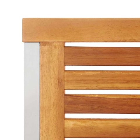 VidaXL Zestaw do jadalni w 9 częściach, z solidnego drewna akacjowego i stali nierdzewnej.