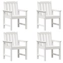 KRZESEŁKA DO JADALNI W OGRODZIE 4 SZT. BIAŁE 65,5X55,5X88CM HDPE