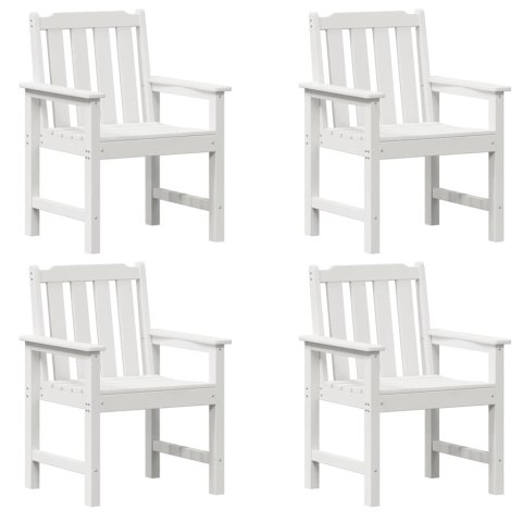 KRZESEŁKA DO JADALNI W OGRODZIE 4 SZT. BIAŁE 65,5X55,5X88CM HDPE
