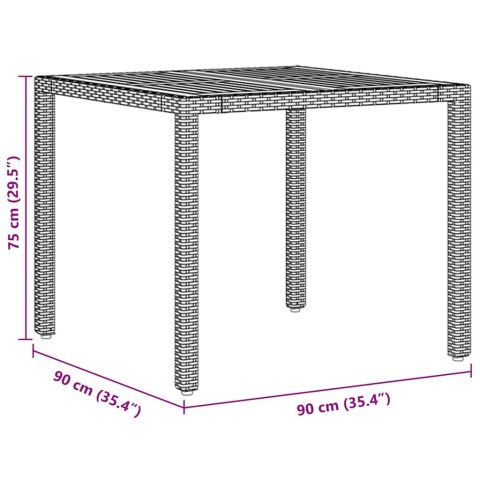 3 ELEMENTOWY ZESTAW JADALNY W OGRODZIE Z PODUSZKAMI BEŻOWY POLIRATTAN
