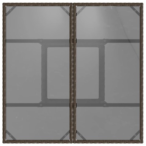 3-CZĘŚCIOWY ZESTAW DO JADALNI W OGRODZIE BRĄZOWY POLIRATTAN