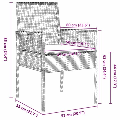 3-CZĘŚCIOWY ZESTAW DO JADALNI W OGRODZIE BRĄZOWY POLIRATTAN