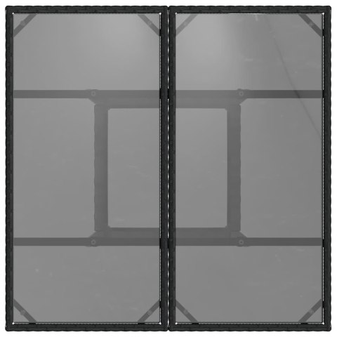 5 ELEMENTOWY ZESTAW DO JADALNI W OGRODZIE CZARNY POLIRATTAN