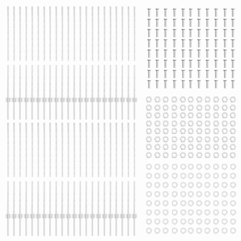SŁUPKI OGRODZENIOWE SREBRNE 44 PCS SREBRNY 100X 1,2CM.