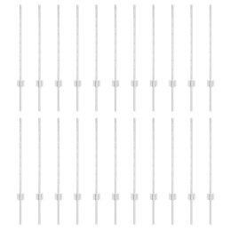 SŁUPKI OGRODZENIOWE ZE STALI 22 PCS SREBRNY STANDARDOWE