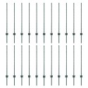 SREBRNE SŁUPKI OGRODZENIOWE 22 PCS ZIELONY 50X 1M METAL