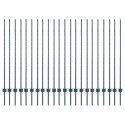 SREBRNE SŁUPKI OGRODZENIOWE 22 PCS ZIELONY 50MX 1,4M. STAL