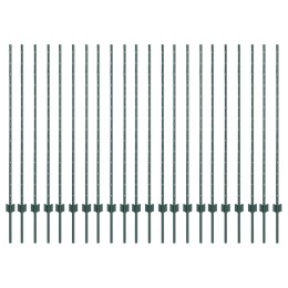 SREBRNE SŁUPKI OGRODZENIOWE 22 PCS ZIELONY 50MX 1,4M. STAL