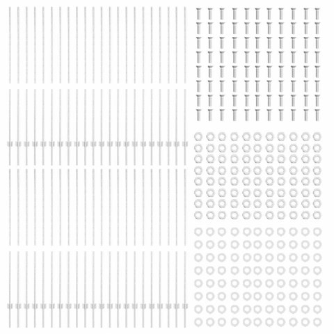 SREBRNE SŁUPKI OGRODZENIOWE 44 PCS SREBRNY 100CMX 1,5M.