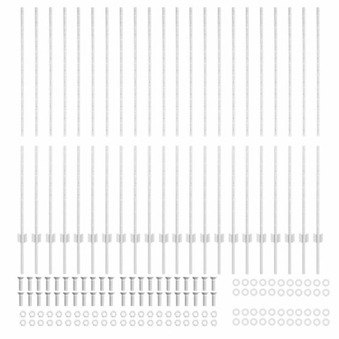 SREBRNE SŁUPKI OGRODZENIOWE 44 PCS SREBRNY STAL GALWANIZOWANA