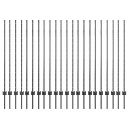 SREBRNE SŁUPKI OGRODZENIOWE 44 PCS SZARY 140CM METAL